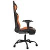 vidaXL Scaun gaming masaj/suport picioare, negru/portocaliu, piele eco