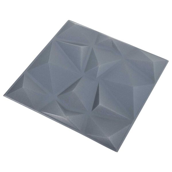 vidaXL Panouri de perete 12 pcs Origami Gri 50 x 50 cm Spumă XPS