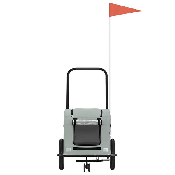 vidaXL Remorcă de bicicletă animale companie, gri, textil oxford/fier