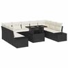 vidaXL Set de canapele pentru grădină cu pernă 10 pcs negru și crem