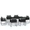 vidaXL Set de servit masa pentru grădină, 7 piese, negru