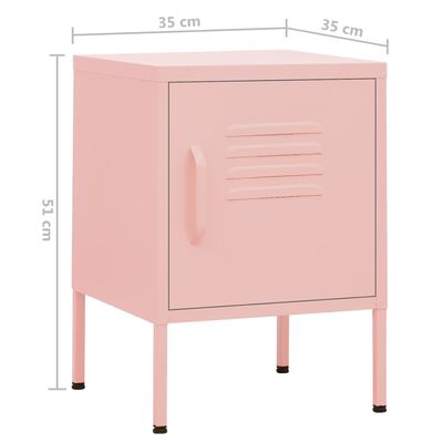vidaXL Noptieră, roz, 35x35x51 cm oțel