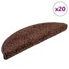vidaXL Covorașe pentru scări, 20 buc., 56x17x3 cm, maro, semirotunde