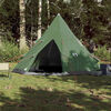 vidaXL Cort de camping tipi pentru 4 persoane, verde, impermeabil