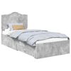 vidaXL Cadru de pat Gri din beton 100 x 200 cm Lemn prelucrat