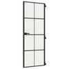 vidaXL Ușă de interior negru 76x201,5 cm sticlă securiz./aluminiu slim