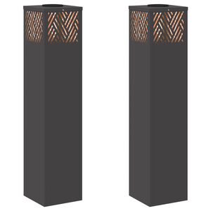 vidaXL Lumină LED Solară pentru Alei 2 buc. Alb cald 18 x 18 x 80 cm