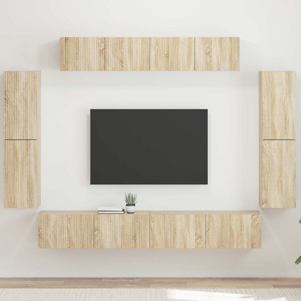 vidaXL Cabinet TV 8 pcs Stejar Sonoma