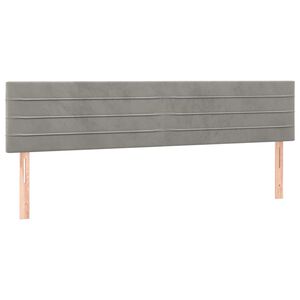 vidaXL Tăblii de pat, gri deschis, 200x5x78/88 cm, catifea