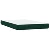 vidaXL Pat box spring cu saltea, verde &icirc;nchis, 120x210 cm, catifea