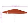 vidaXL Parasol de Grădină Roșu și Negru 395 x 395 x 245 cm