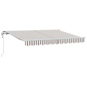 vidaXL Copertină retractabilă Gri deschis și alb. 500 &times; 300 cm