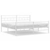 vidaXL Cadru de pat metalic cu tăblie de cap/picioare, alb, 183x213 cm
