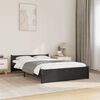 vidaXL Cadru de pat mic dublu, negru, 120x190 cm, lemn masiv