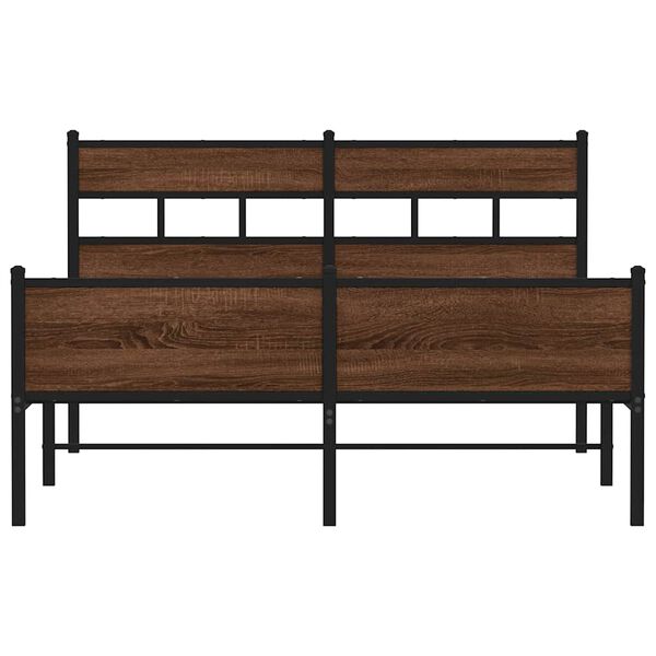 vidaXL Cadru pat fără saltea stejar maro, 140x190 cm, lemn prelucrat
