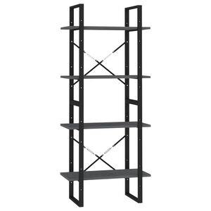 vidaXL Bibliotecă cu 4 rafturi, gri, 60x30x140 cm, lemn masiv de pin