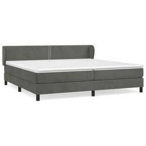 vidaXL Pat box spring cu saltea, gri &icirc;nchis, 200x200 cm, catifea
