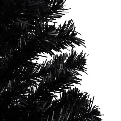 vidaXL Pom de Crăciun artificial cu suport, negru, 210 cm, PVC