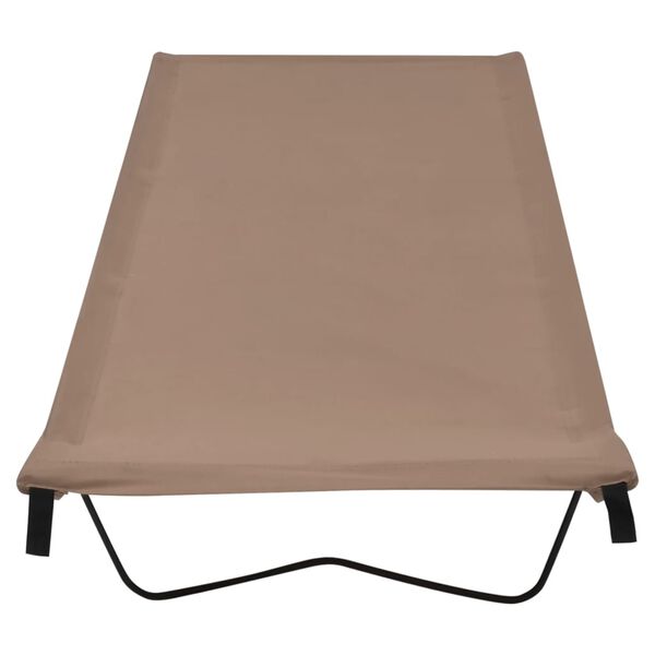 vidaXL Pat de camping, gri taupe, 180x60x19 cm, țesătură oxford & oțel