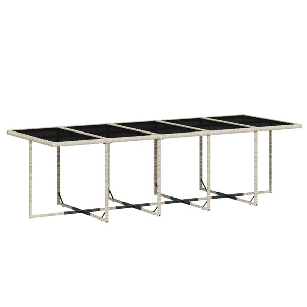 vidaXL Set mobilier de grădină cu perne 11 piese gri deschis poliratan