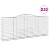 vidaXL Coșuri gabion arcuite, 20 buc, 400x50x160/180cm fier galvanizat