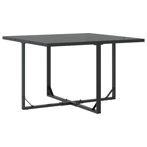 vidaXL Set de masă pentru grădină 5 pcs Negru Oțel