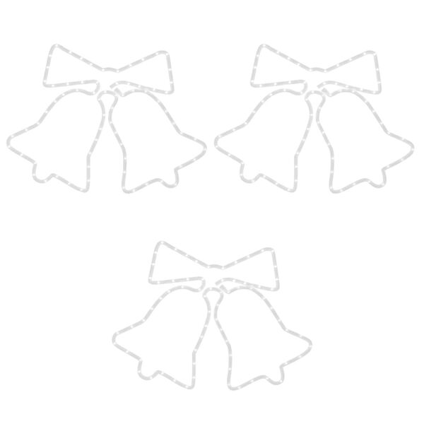 vidaXL Figurine clopoței de Crăciun cu 72 LED-uri, 3 buc., 50x56 cm