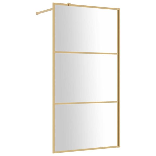 vidaXL Paravan de duș walk-in auriu 115x195 cm sticlă ESG transparentă