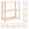 vidaXL Etajere cu 3 niveluri, 10 buc., 80x38x90 cm, pin masiv, 150 kg
