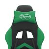 vidaXL Scaun de gaming pivotant/suport picioare negru/verde piele eco