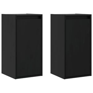 vidaXL Dulapuri de perete, 2 buc., negru, 30x30x60 cm, lemn masiv pin