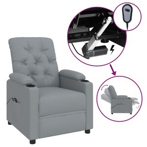 vidaXL Fotoliu rabatabil electric, gri deschis, textil