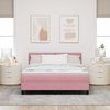 vidaXL Pat cu arcuri cu saltea cu headboard Roz 160 x 200 cm Catifea