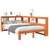 vidaXL Pat cu bibliotecă fără saltea, maro, 120x190 cm, lemn masiv pin