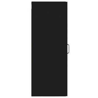 vidaXL Dulap de perete suspendat, negru, 34,5x34x90 cm, lemn compozit