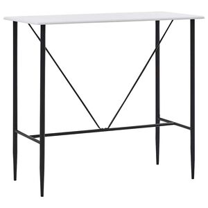 vidaXL Masă de bar, alb, 120 x 60 x 110 cm, MDF