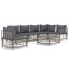vidaXL Set mobilier de grădină cu perne, 7 piese, antracit, poliratan
