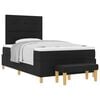 vidaXL Pat cu arcuri cu headboard Negru 190 x 120 cm țesătură