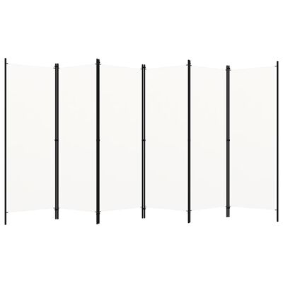 vidaXL Paravan cameră cu 6 panouri, alb, 300 x 180 cm