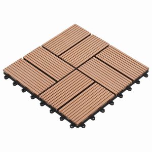vidaXL Plăci pentru Deck 11 pcs Maro 30 x 30 cm Lemn compozit