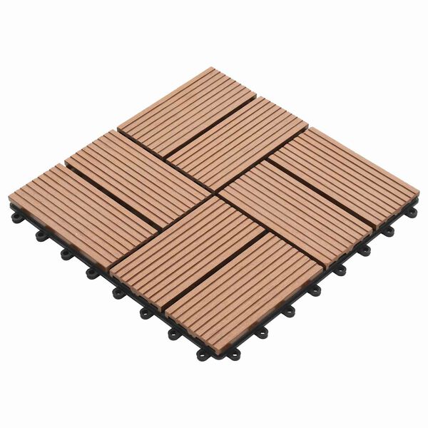vidaXL Plăci pentru Deck 11 pcs Maro 30 x 30 cm Lemn compozit