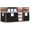 vidaXL Pat supraetajat de copii perdele, alb/negru, 90x200 cm lemn pin