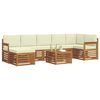 vidaXL Set canapea sectională cu pernă 8 pcs Natural și Crem