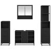 vidaXL Set de mobilier pentru baie 4 pcs Stejar Negru Lemn compozit