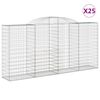 vidaXL Coșuri gabion arcuite 25 buc, 300x50x140/160cm, fier galvanizat