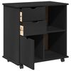 vidaXL Cabinet mobil Negru 63,5 x 39 x 65,5 cm Lemn de pin masiv