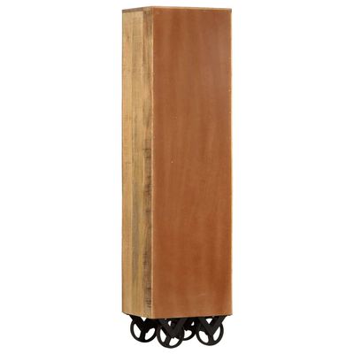 vidaXL Dulap înalt cu roți, 38x30x143 cm, lemn masiv mango nefinisat