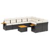vidaXL Set canapele de grădină cu perne, 10 piese, negru, poliratan