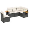 vidaXL Set mobilier de grădină cu perne, 5 piese, negru, poliratan
