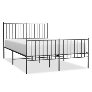 vidaXL Cadru pat metalic cu tăblie de cap/picioare, negru, 120x190 cm